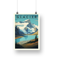 Glacier National Park Poster – Alpine Lake & Jagged Peaks