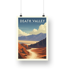 Death Valley National Park Poster – Golden Valley & Purple Peaks