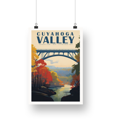 Cuyahoga Valley National Park Poster – Autumn Bridge & Valley View