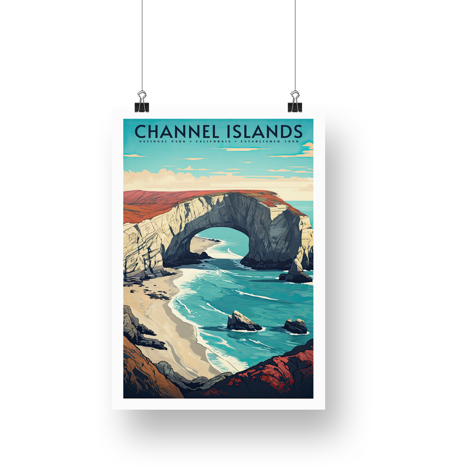 Channel Islands National Park Poster – Sea Arch & Turquoise Cove