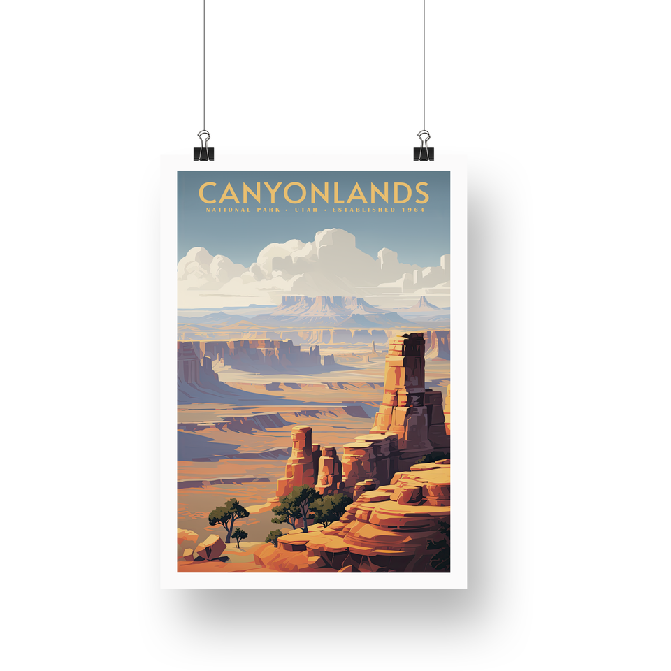 Canyonlands National Park Poster – Broad Canyon & Clouded Mesa