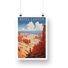 Bryce Canyon National Park Poster – Pink Hoodoos & Canyon Overlook