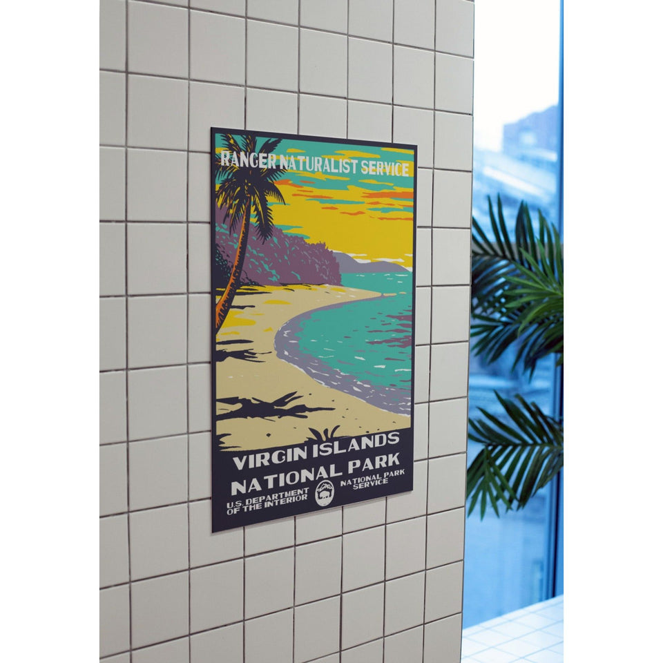 Virgin Islands National Park Poster – Turquoise Cove & Palm Beach – Ranger Header