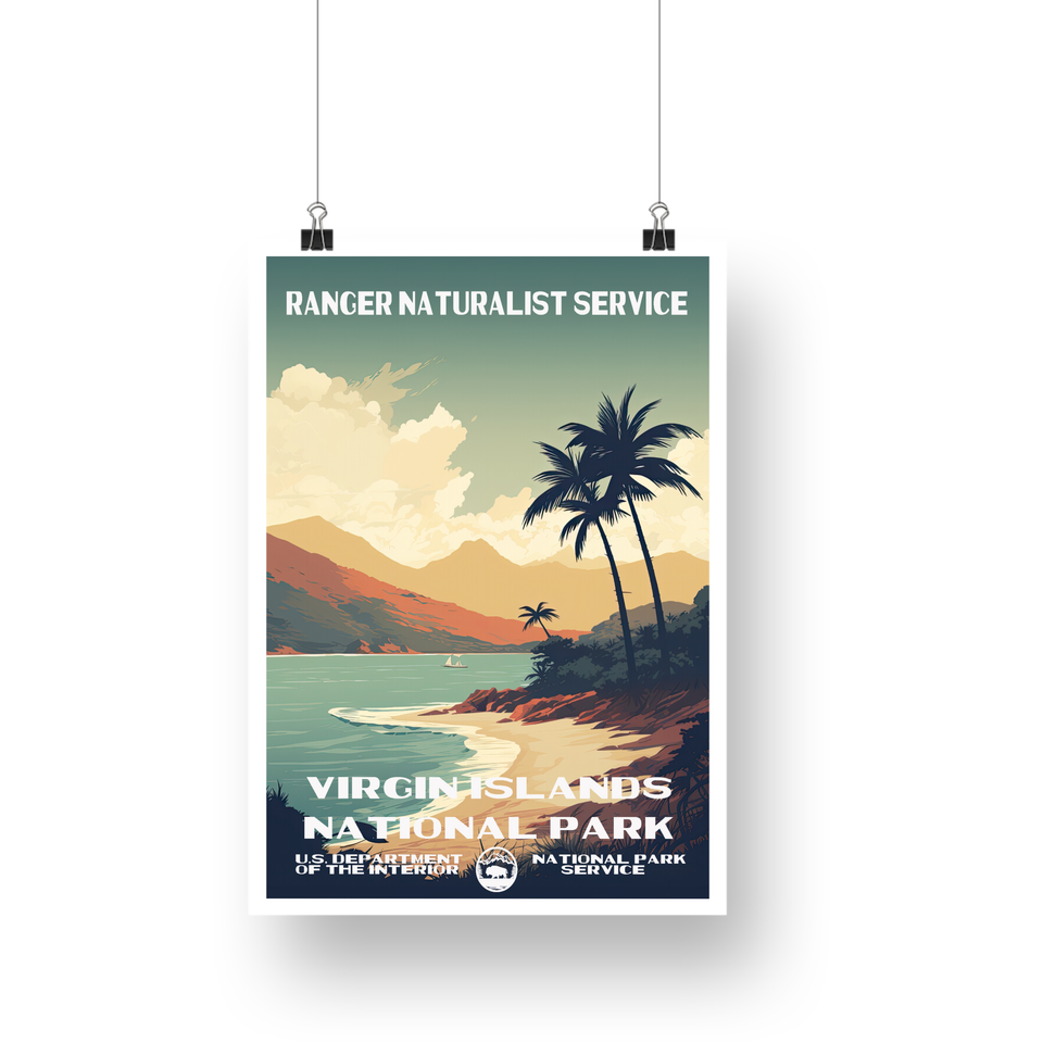 Virgin Islands National Park Poster – Palm Shore & Quiet Cove – Ranger Header