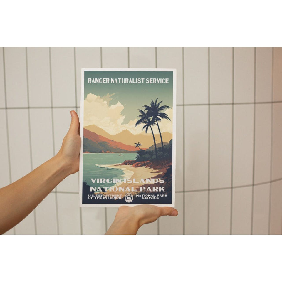 Virgin Islands National Park Poster – Palm Shore & Quiet Cove – Ranger Header