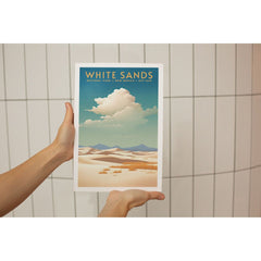 White Sands National Park Poster – White Dunes & Billowing Clouds