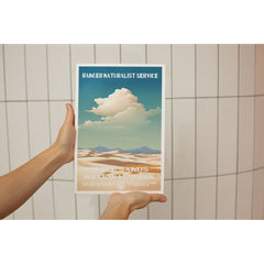 White Sands National Park Poster – White Dunes & Billowing Clouds – Ranger Header