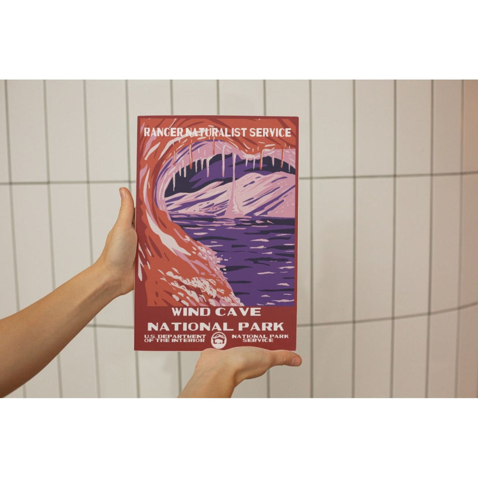 Wind Cave National Park Poster – Purple Cave Pool & Stone Arch – Ranger Header