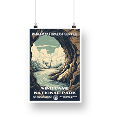 Wind Cave National Park Poster – Cave Arch & Underground Pool – Ranger Header