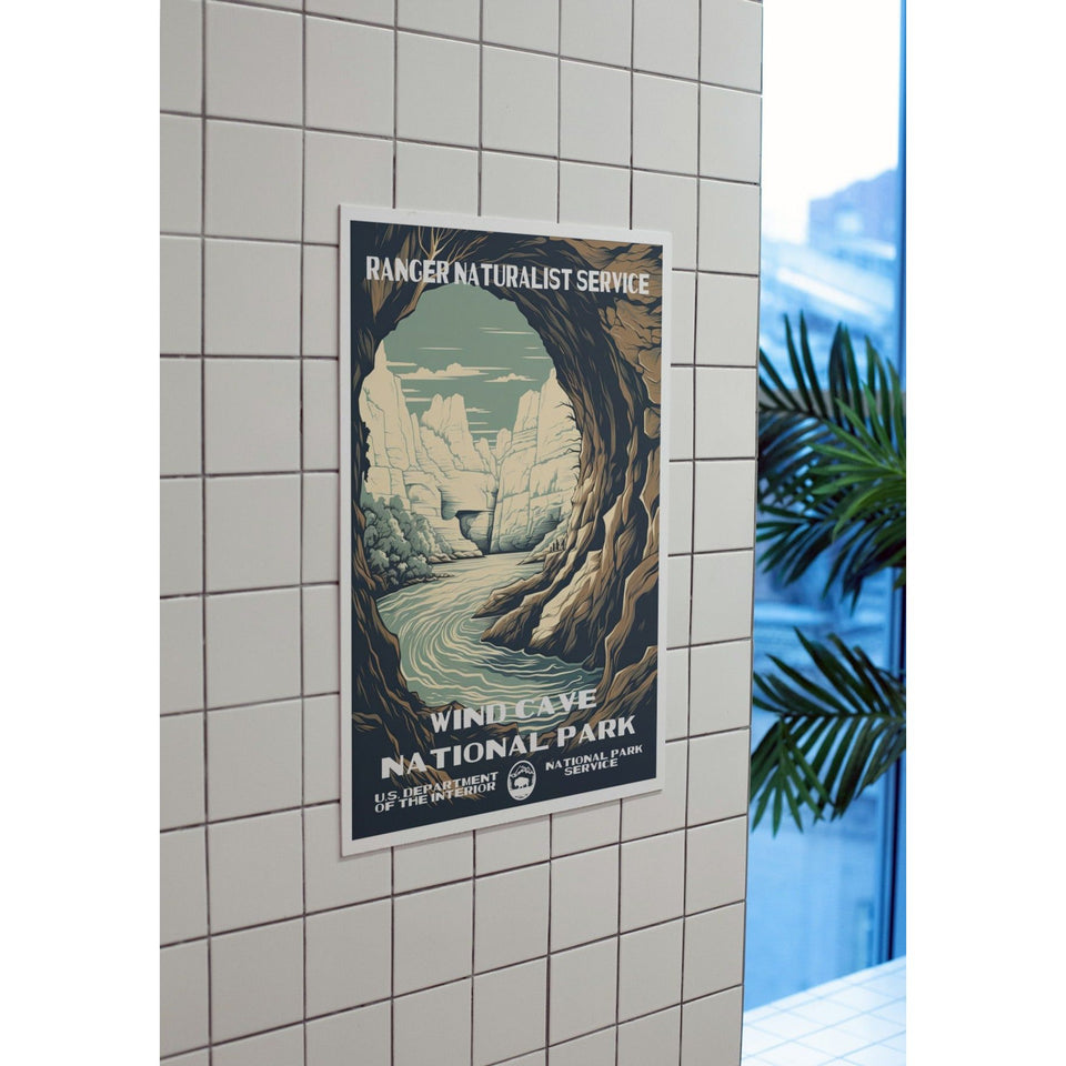 Wind Cave National Park Poster – Cave Arch & Underground Pool – Ranger Header