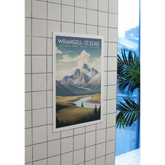 Wrangell-St. Elias National Park Poster – Snowy Peaks & Winding Lake