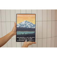 Wrangell-St. Elias National Park Poster – Snowy Range & Blue Lake – Ranger Header
