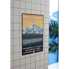 Wrangell-St. Elias National Park Poster – Snowy Range & Blue Lake – Ranger Header