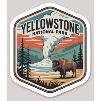 Yellowstone National Park Die Cut Sticker – Badge