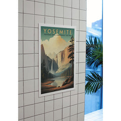 Yosemite National Park Poster – Waterfall & Granite Valley