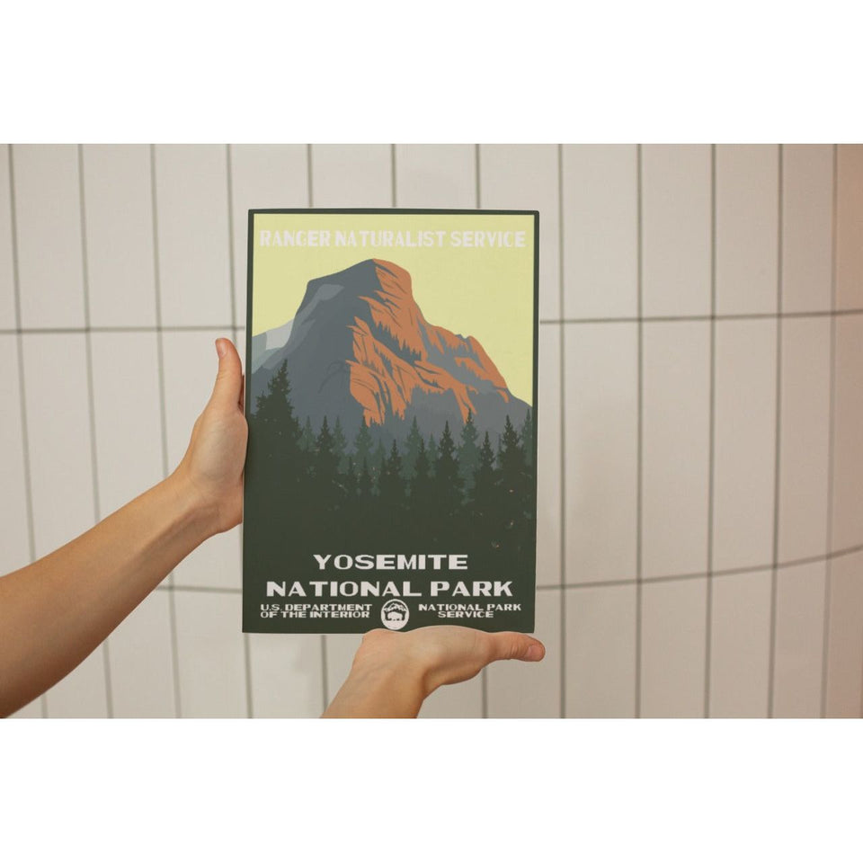Yosemite National Park Poster – Granite Dome & Pine Silhouettes – Ranger Header