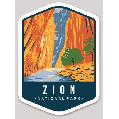 Zion National Park Die Cut Sticker Large – Emblem Collection 2