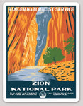 Zion National Park WPA Sticker Large