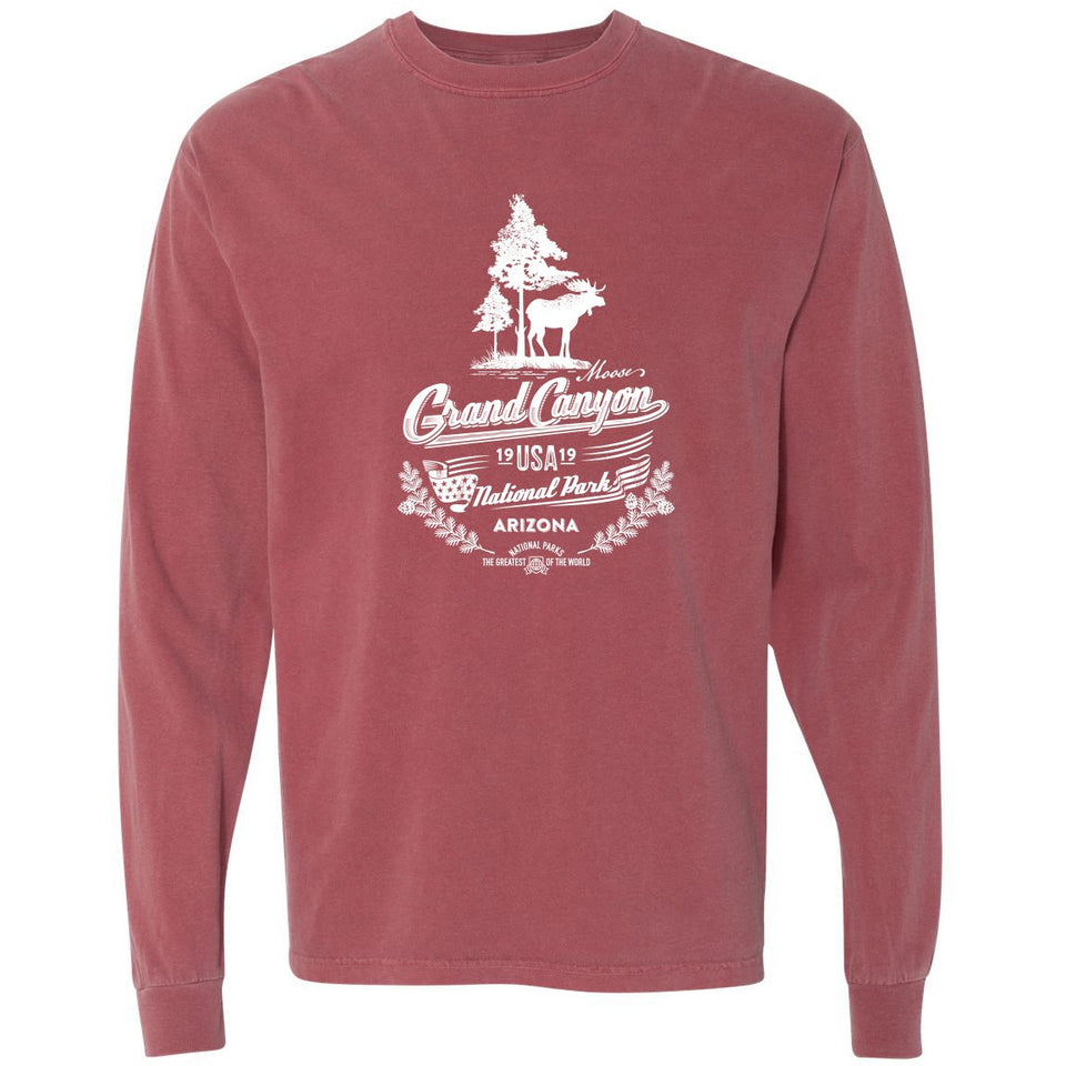 Grand Canyon National Park Garment-Dyed Long Sleeve T-Shirt – Moose and Forest