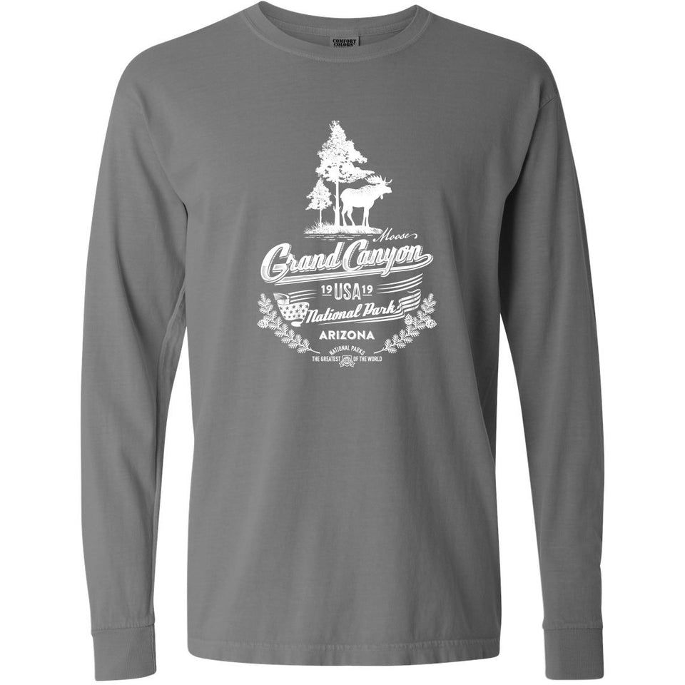 Grand Canyon National Park Garment-Dyed Long Sleeve T-Shirt – Moose and Forest