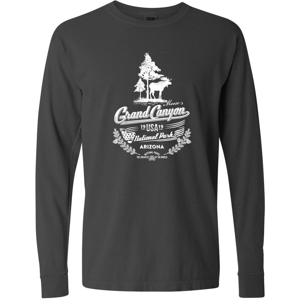Grand Canyon National Park Garment-Dyed Long Sleeve T-Shirt – Moose and Forest