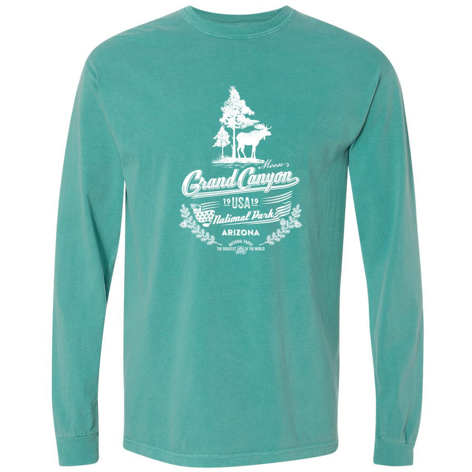 Grand Canyon National Park Garment-Dyed Long Sleeve T-Shirt – Moose and Forest