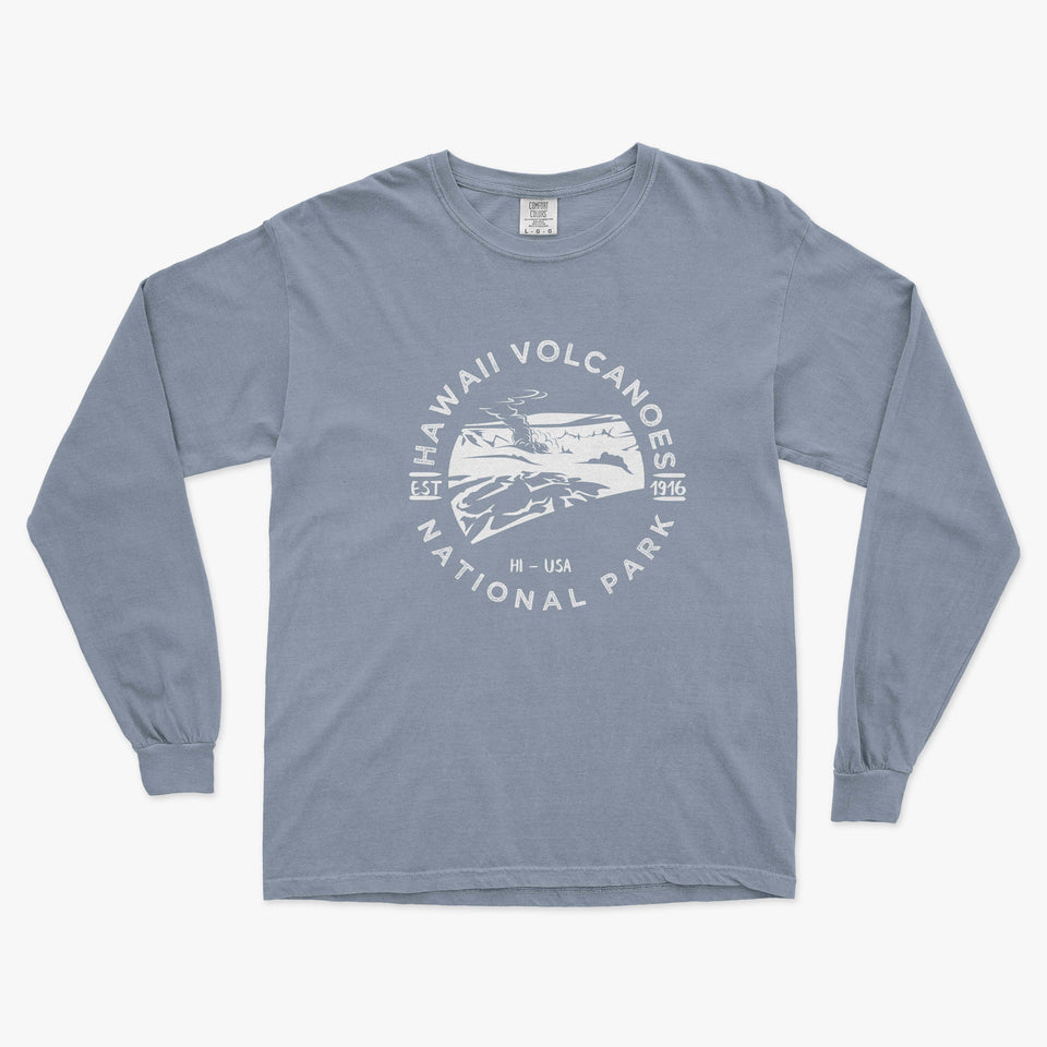 Hawaii Volcanoes National Park Garment-Dyed Long Sleeve T Shirt