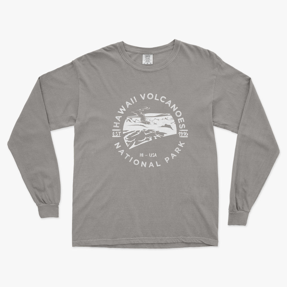 Hawaii Volcanoes National Park Garment-Dyed Long Sleeve T Shirt