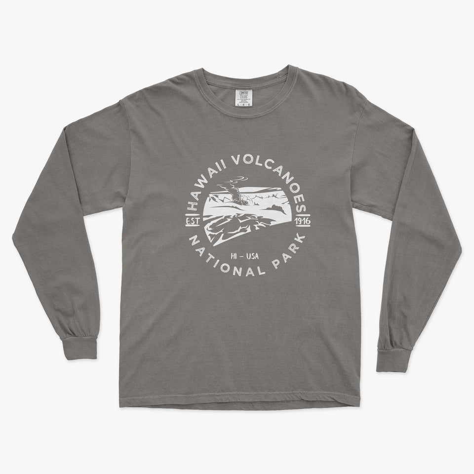 Hawaii Volcanoes National Park Garment-Dyed Long Sleeve T Shirt