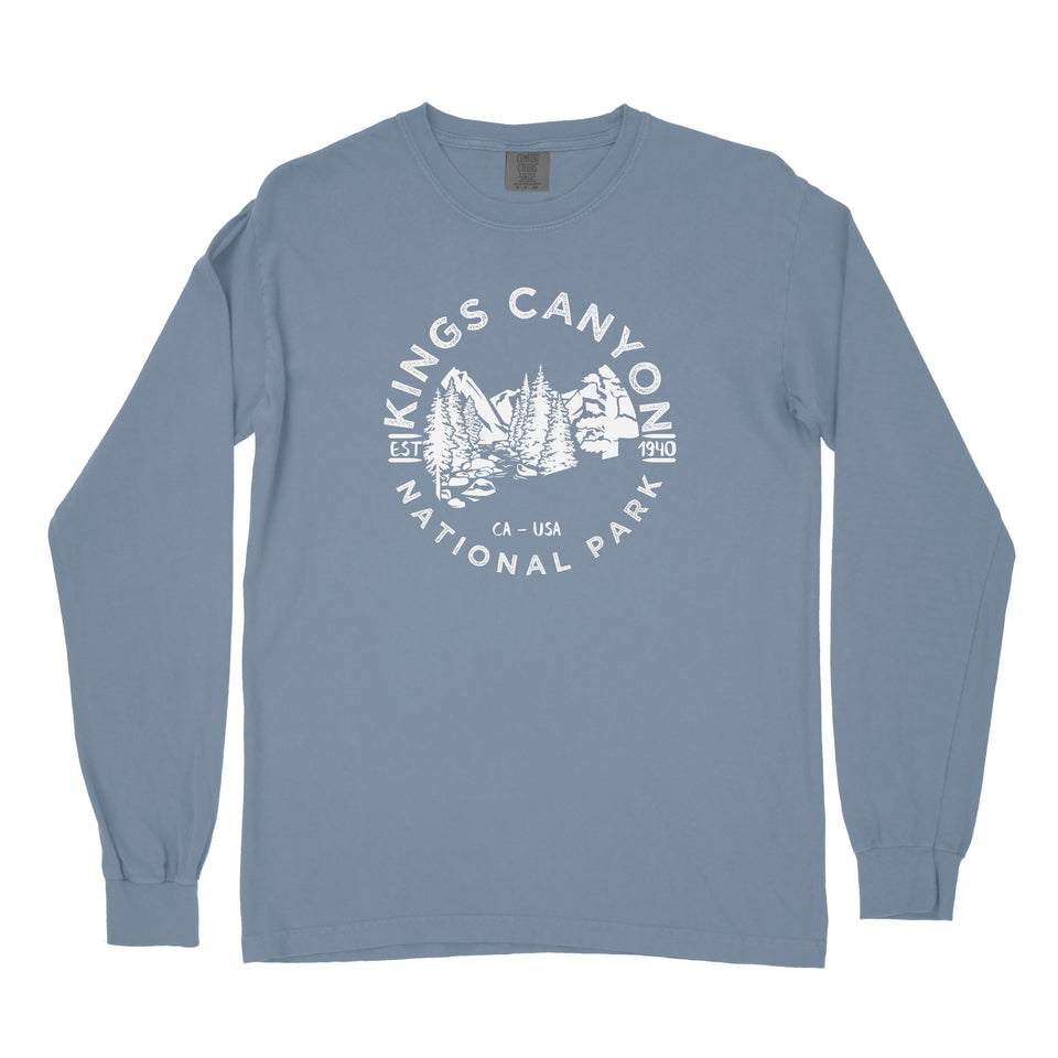 Kings Canyon National Park Garment-Dyed Long Sleeve T Shirt
