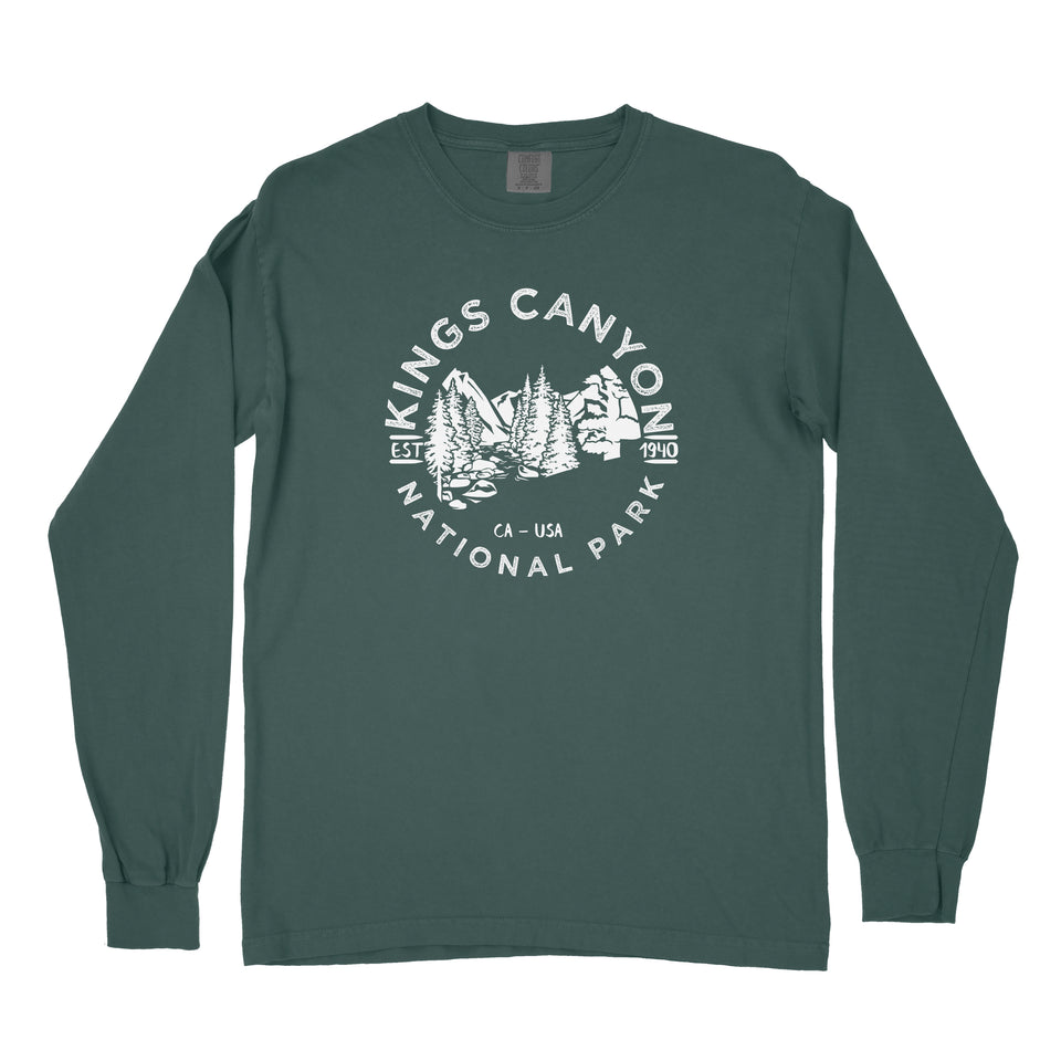 Kings Canyon National Park Garment-Dyed Long Sleeve T Shirt