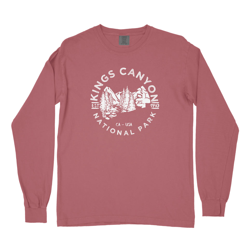 Kings Canyon National Park Garment-Dyed Long Sleeve T Shirt