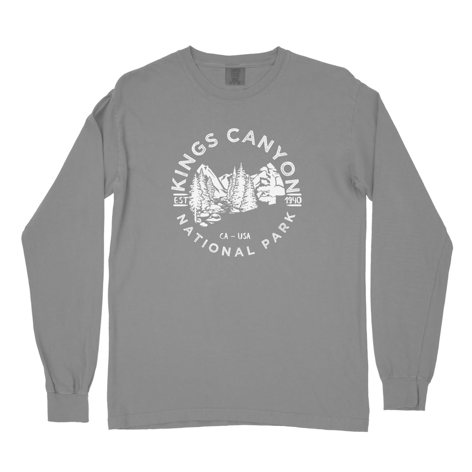 Kings Canyon National Park Garment-Dyed Long Sleeve T Shirt