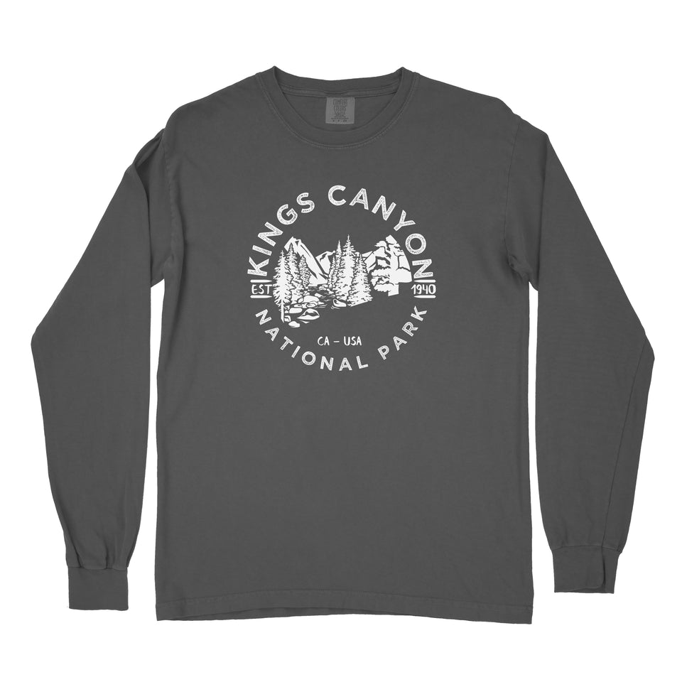 Kings Canyon National Park Garment-Dyed Long Sleeve T Shirt