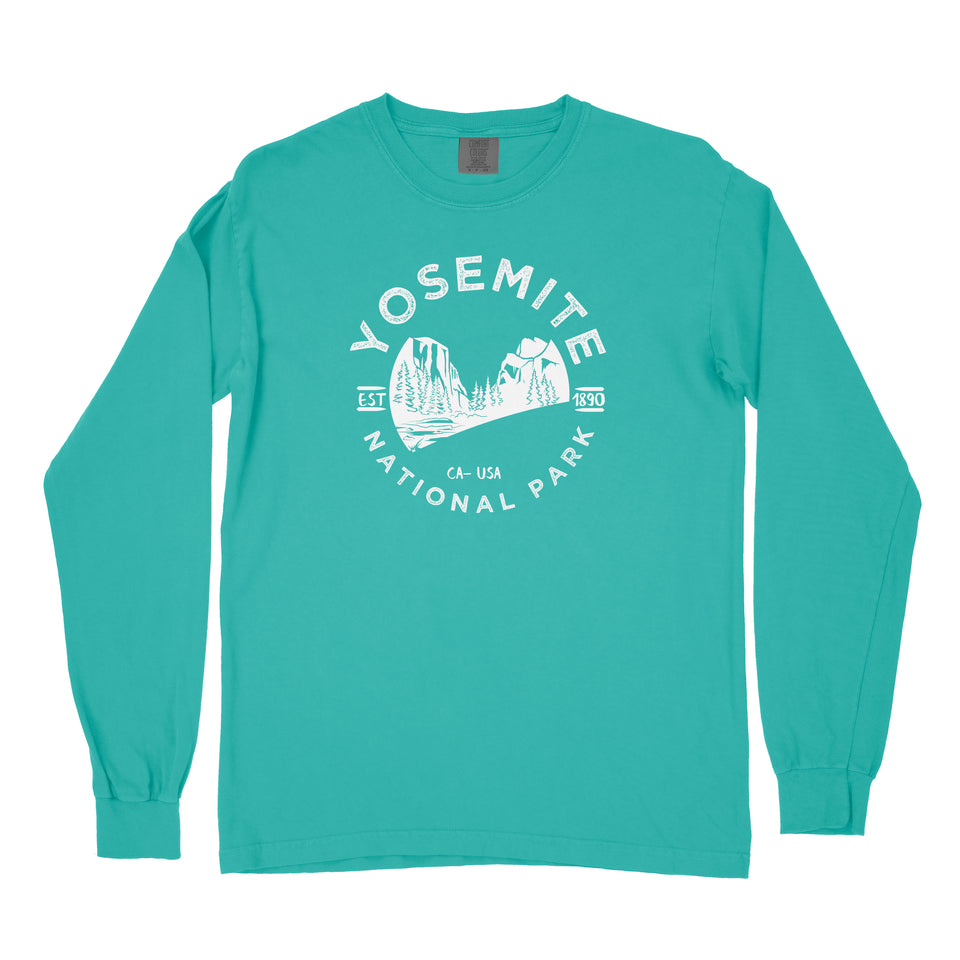 Yosemite Valley National Park Garment-Dyed Long Sleeve T Shirt