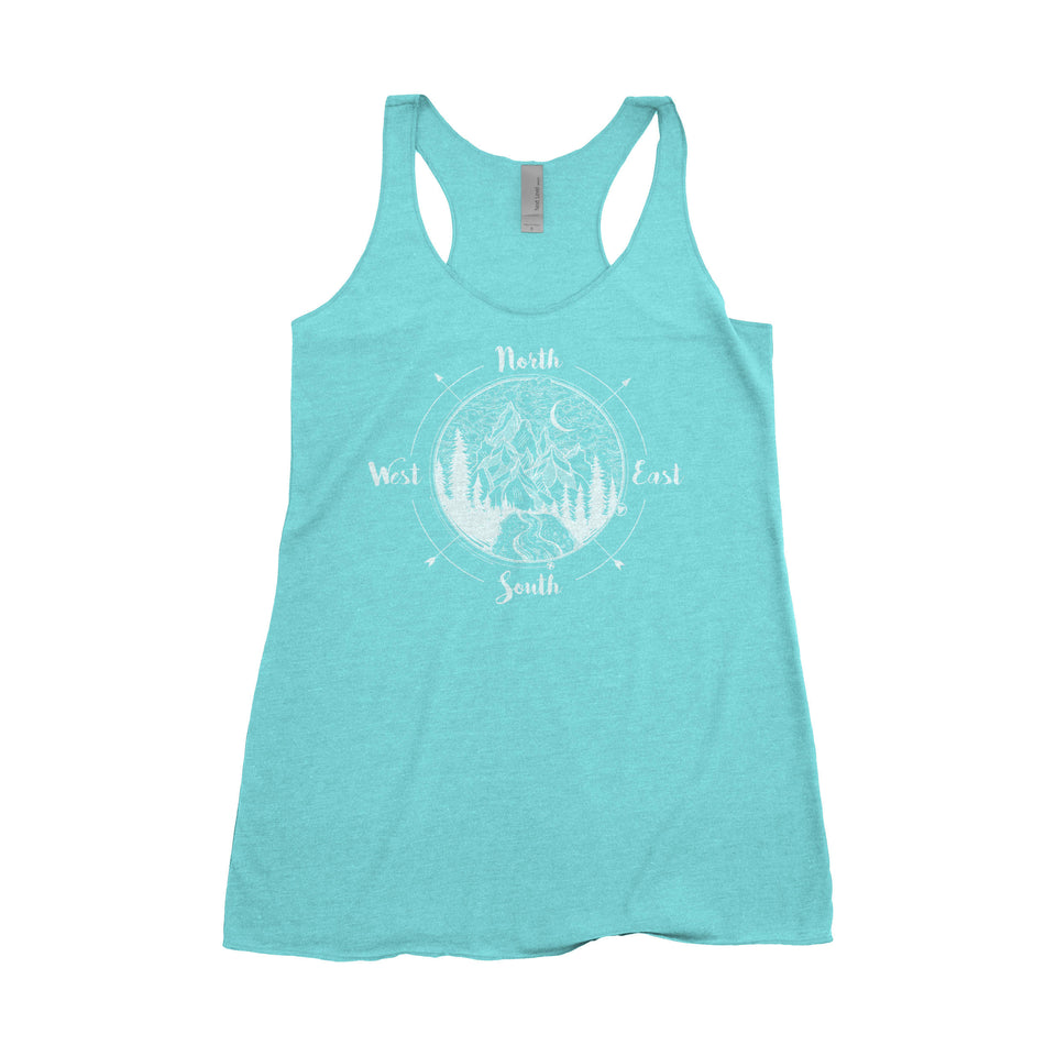 National Park Compass Adventure Next Level Ladies Tri-Blend Tank - The National Park Store