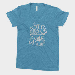 Go Outside Explore The Beauty National Park Adventure Bella Canvas Women's Triblend Tshirt - The National Park Store