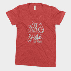 Go Outside Explore The Beauty National Park Adventure Bella Canvas Women's Triblend Tshirt - The National Park Store