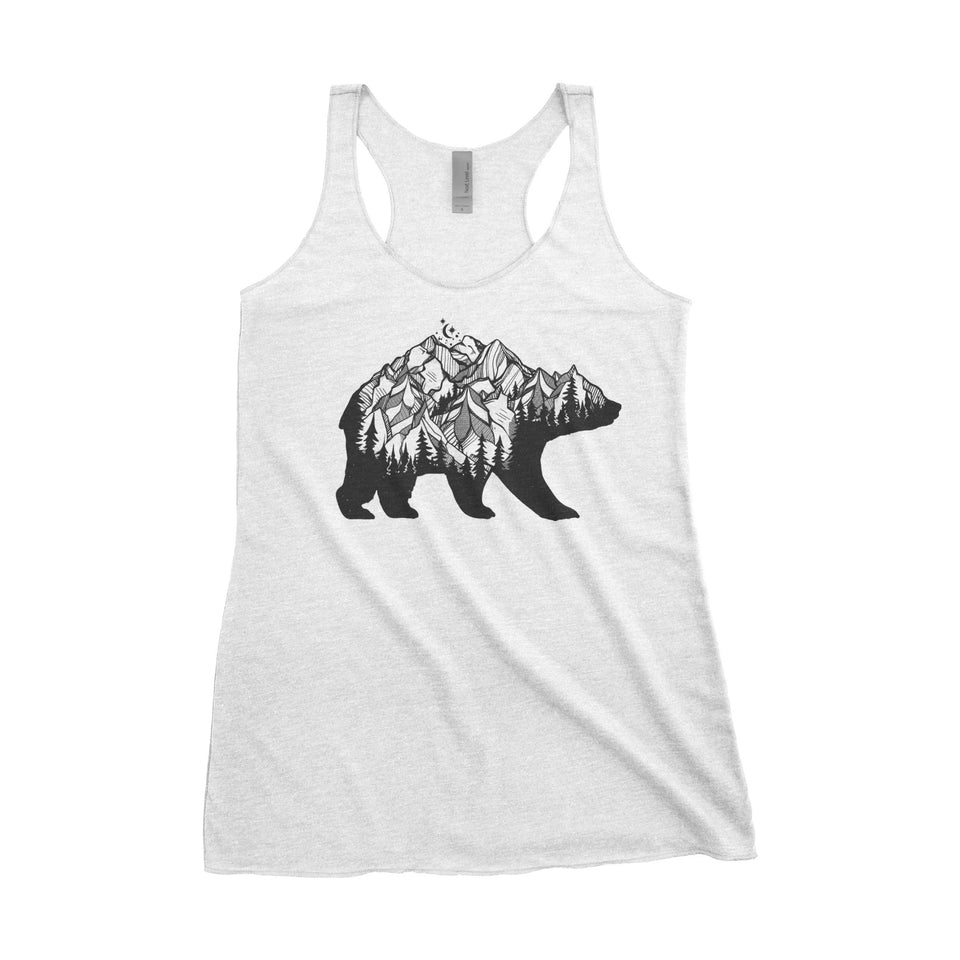 National Parks Bear Adventure Next Level Ladies Tri-Blend Tank - The National Park Store