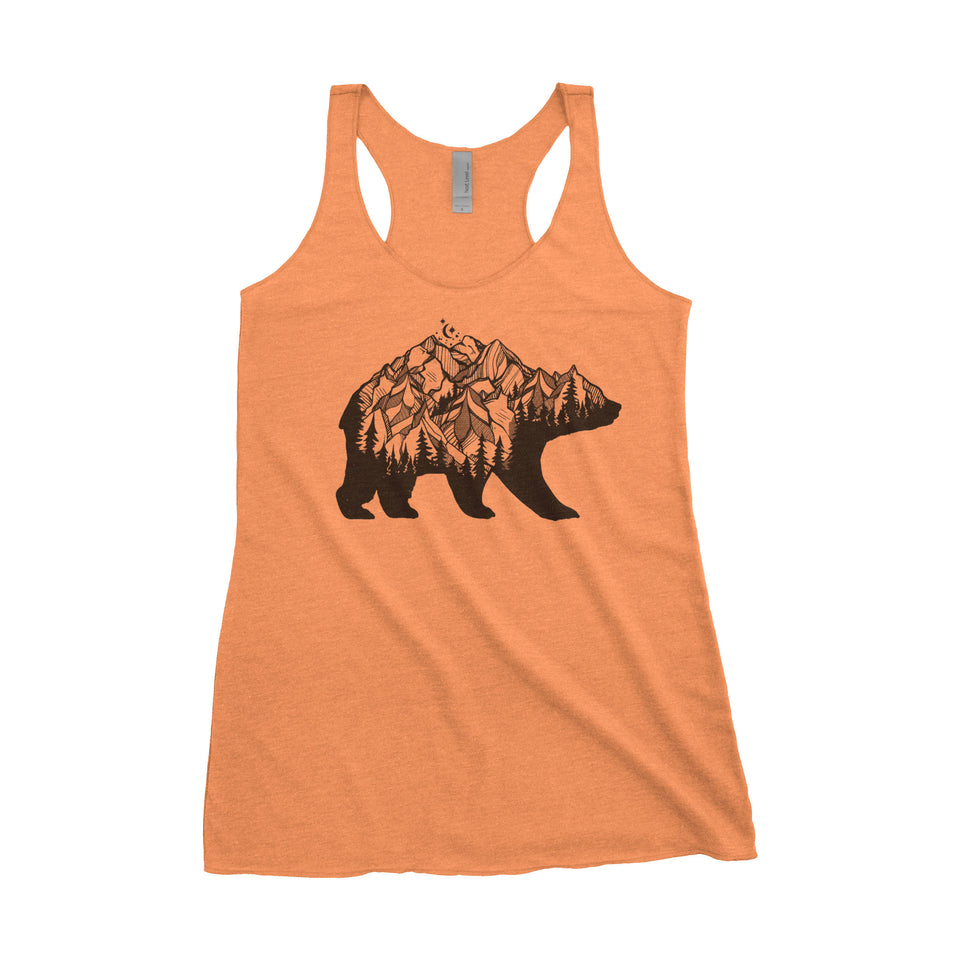 National Parks Bear Adventure Next Level Ladies Tri-Blend Tank - The National Park Store