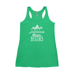 The Adventure Begins National Park Next Level Ladies Tri-Blend Tank - The National Park Store