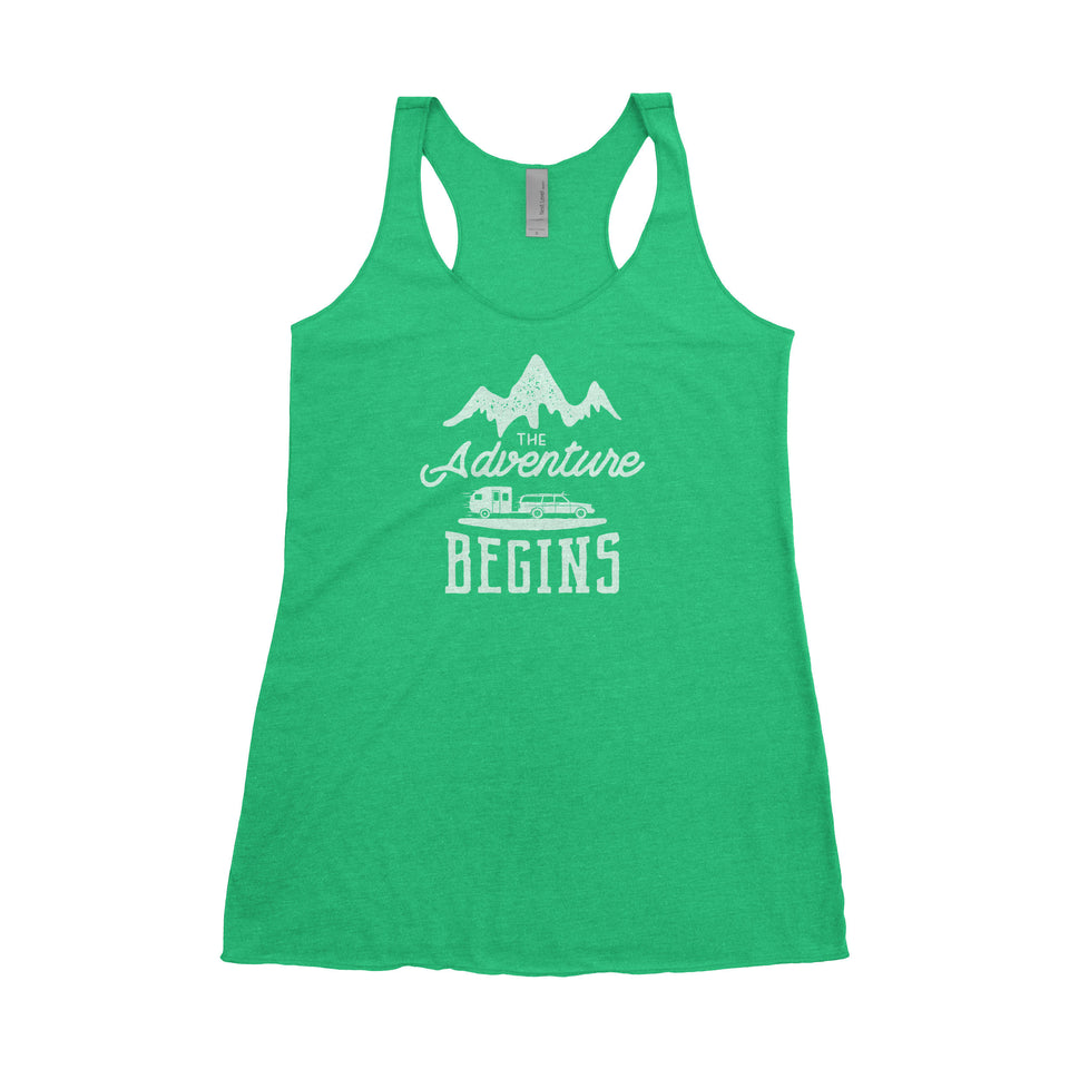 The Adventure Begins National Park Next Level Ladies Tri-Blend Tank - The National Park Store