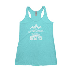 The Adventure Begins National Park Next Level Ladies Tri-Blend Tank - The National Park Store
