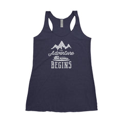 The Adventure Begins National Park Next Level Ladies Tri-Blend Tank - The National Park Store