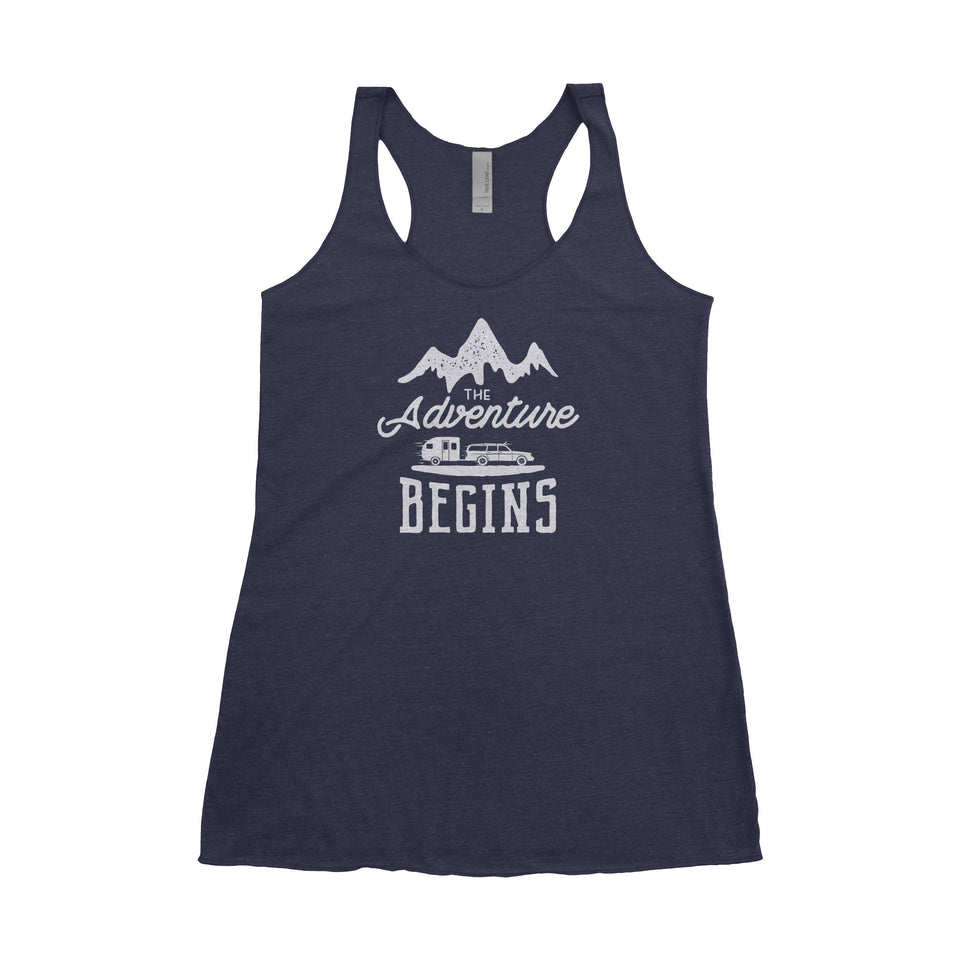 The Adventure Begins National Park Next Level Ladies Tri-Blend Tank - The National Park Store
