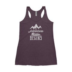 The Adventure Begins National Park Next Level Ladies Tri-Blend Tank - The National Park Store