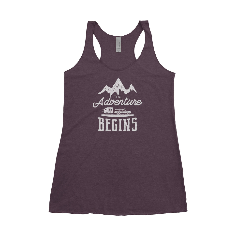 The Adventure Begins National Park Next Level Ladies Tri-Blend Tank - The National Park Store
