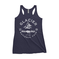 Glacier National Park Adventure Next Level Ladies Tri-Blend Tank - The National Park Store