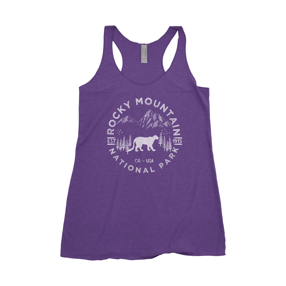 Rocky Mountain National Park Adventure Next Level Ladies Tri-Blend Tank - The National Park Store