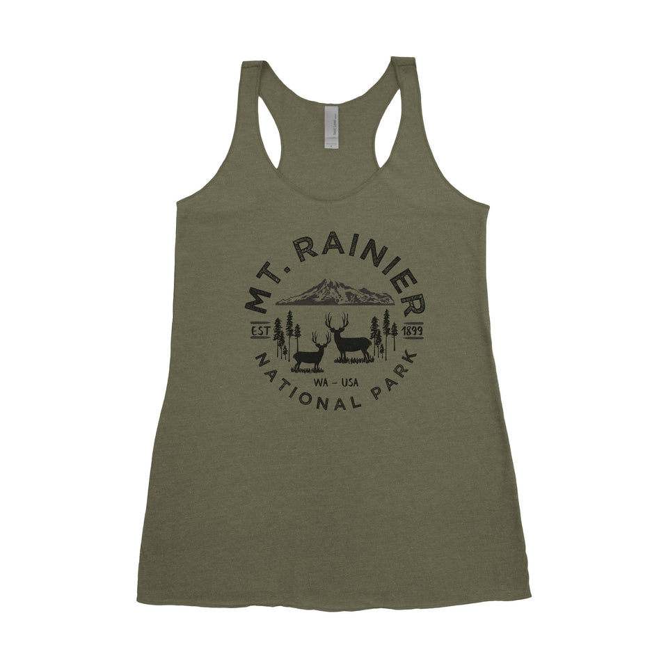Mount Rainier National Park Adventure Next Level Ladies Tri-Blend Tank - The National Park Store